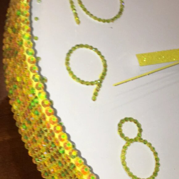 Wall clock, Yellow Clock, Modern Decor, Unique Wall Clock, Gift, - Picture 2 of 4